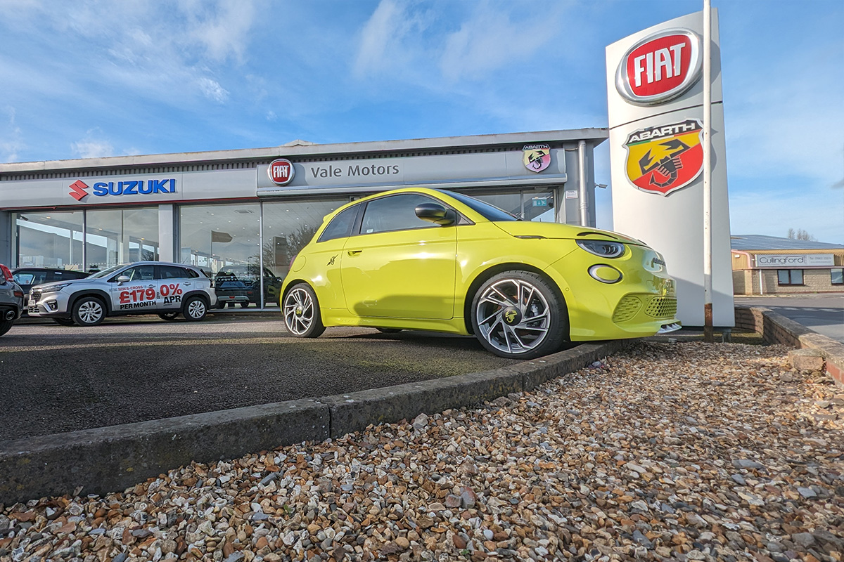 bright yellow abarth