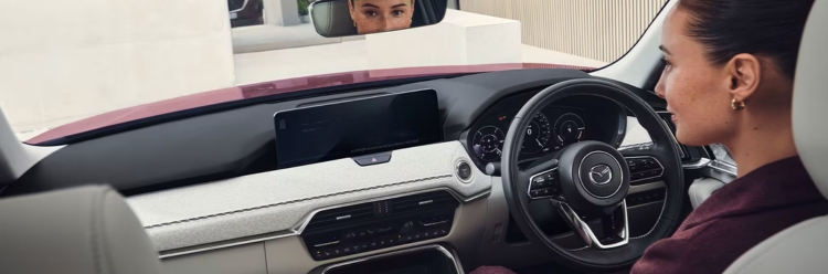 Mazda CX-80 interior dashboard and steering wheel