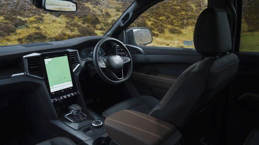 New Volkswagen Amarok Interior, drivers seat and infotainment system