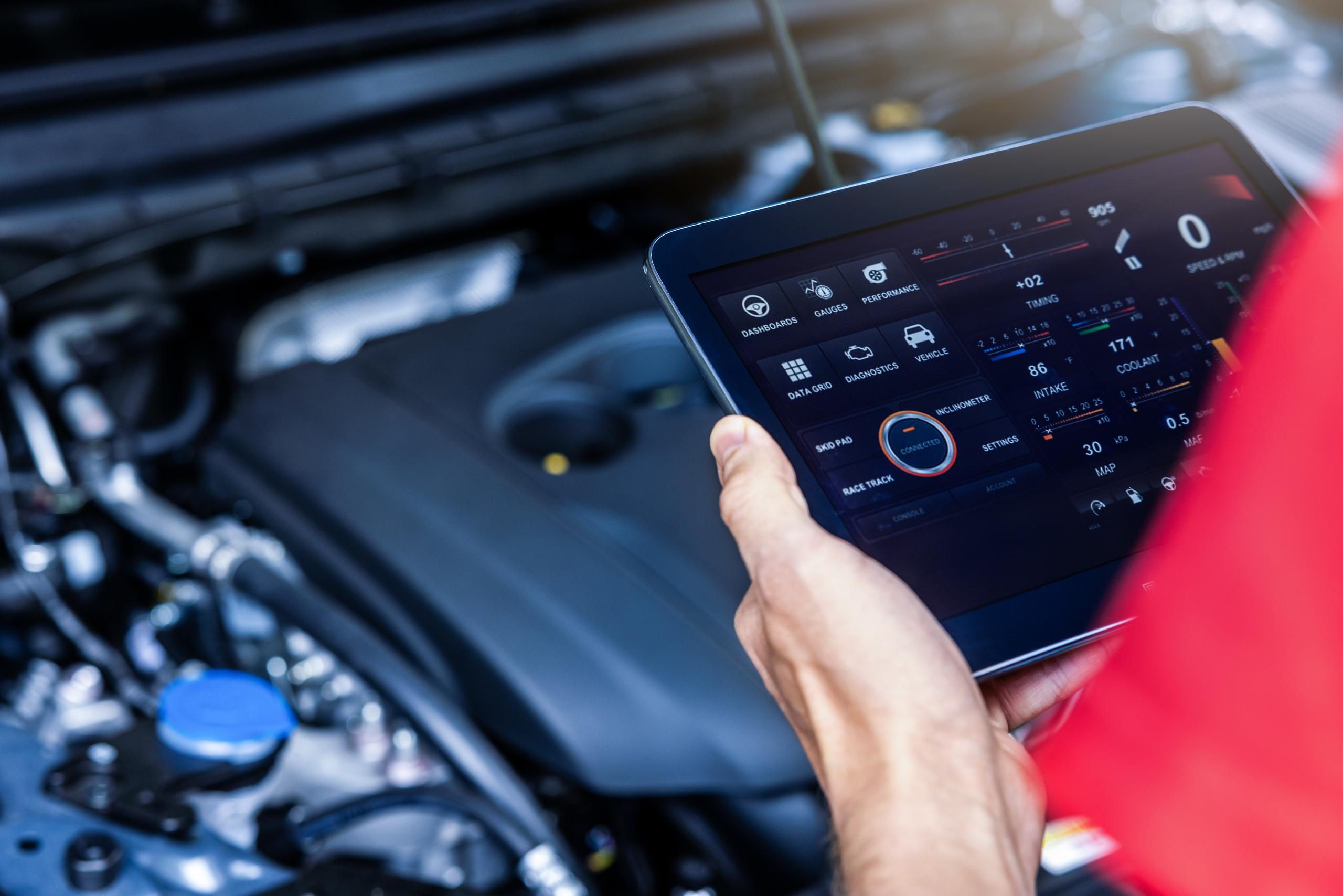 Technician holding a tablet