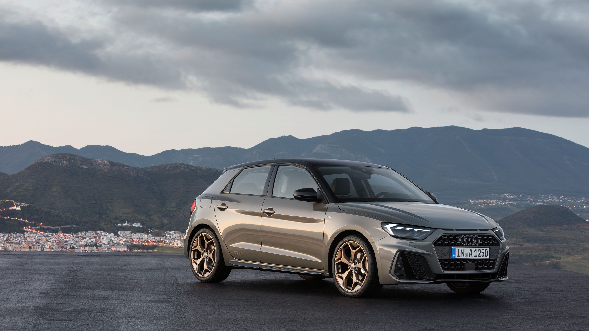 Grey Audi A1 Parked