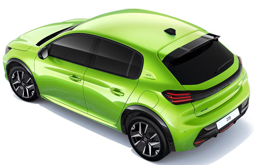 green peugeot 208