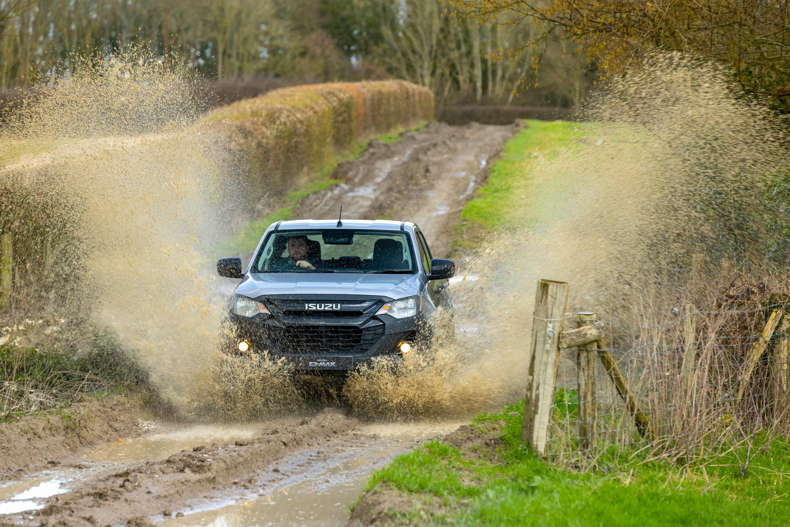 Grey Isuzu D-Max Utility offroading