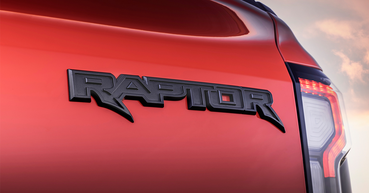 Ford Ranger Raptor branding on the side of a new Ford Raptor van