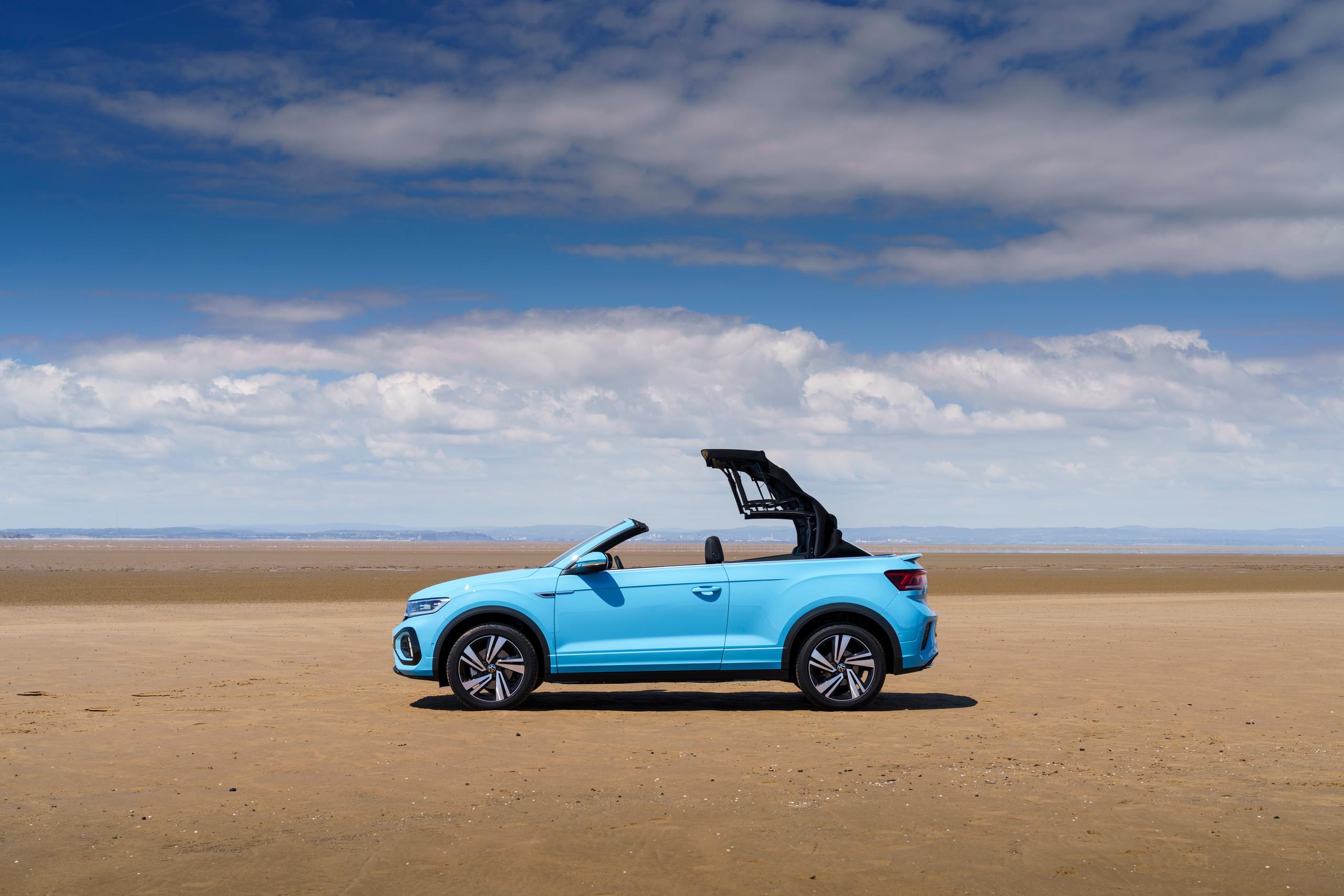 Volkswagen T-Roc Cabriolet Side View With Roof Going Down