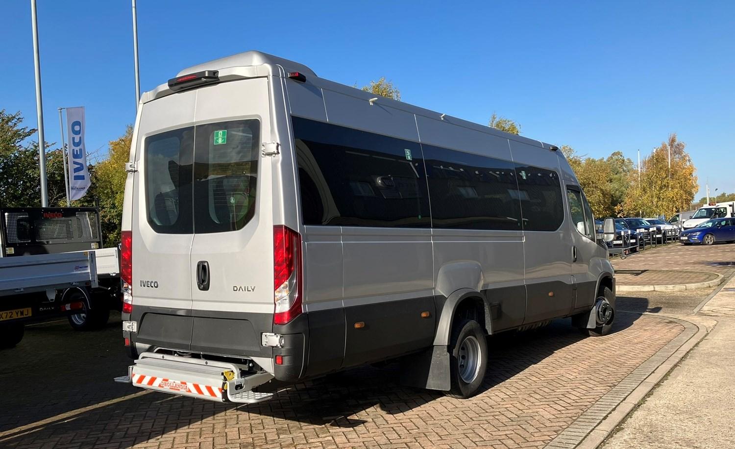 Latest IVECO Daily Minibus rear side view in silver