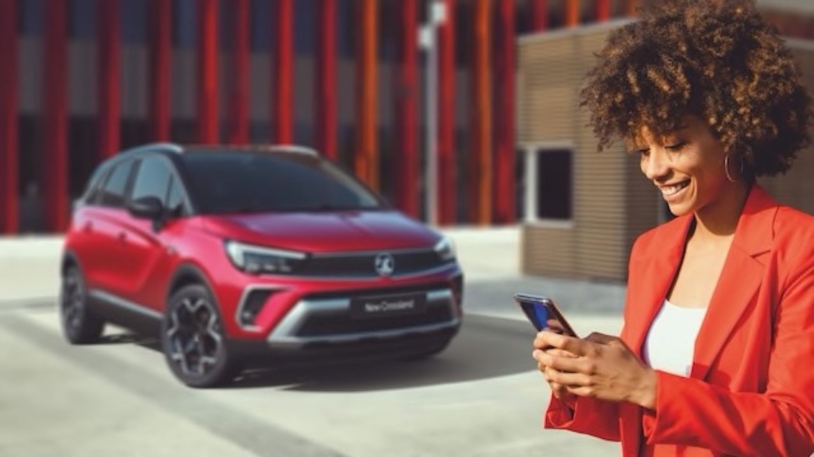 Vauxhall Crossland with woman on phone
