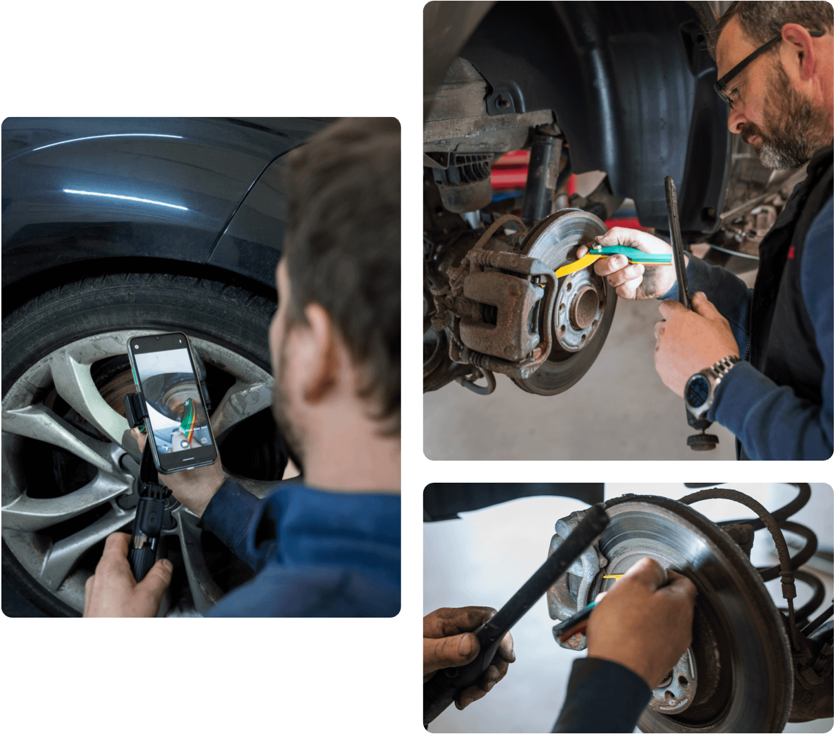 Brakes being serviced