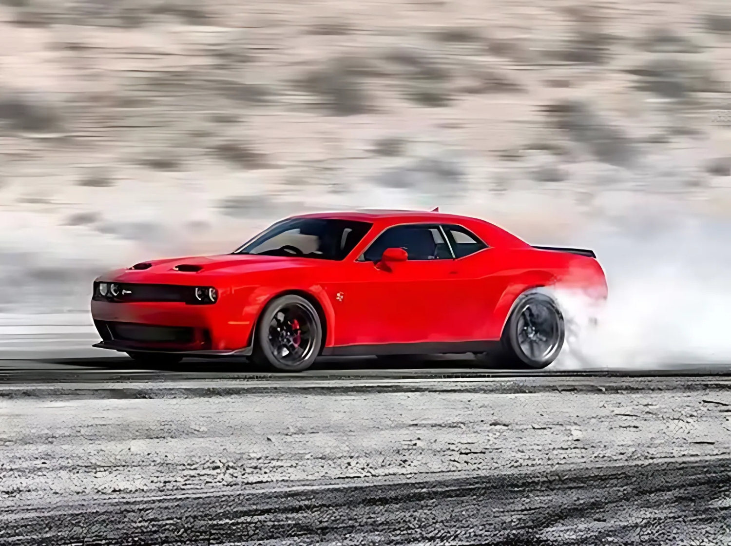 Challenger RT red exterior side view 2