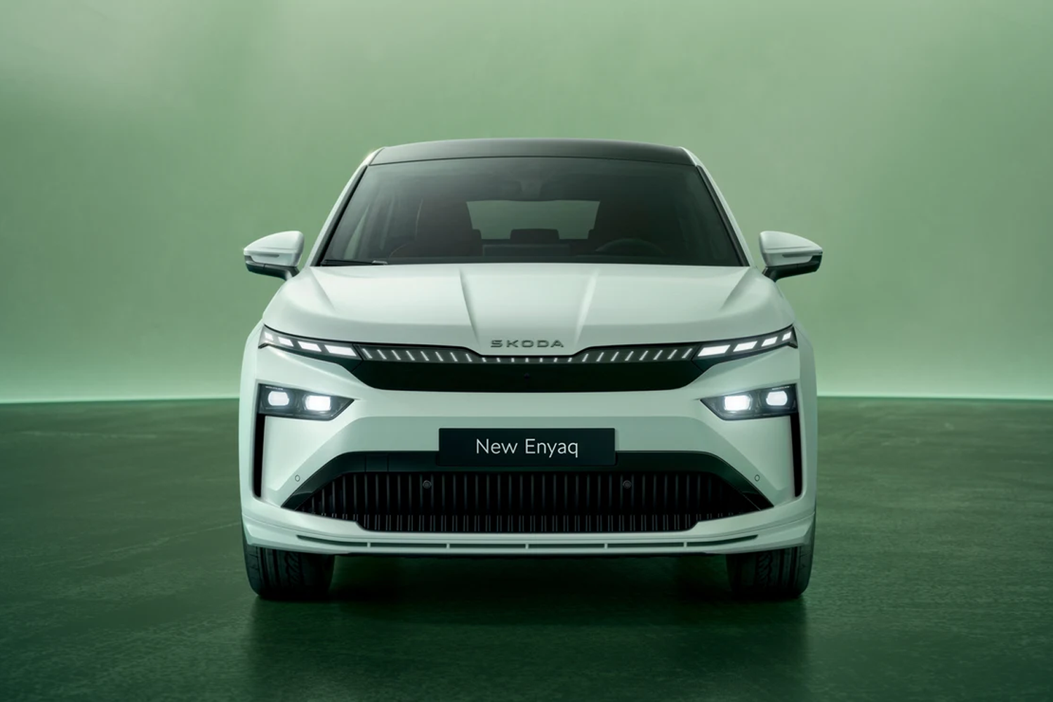 front view of the new skoda enyaq coupe