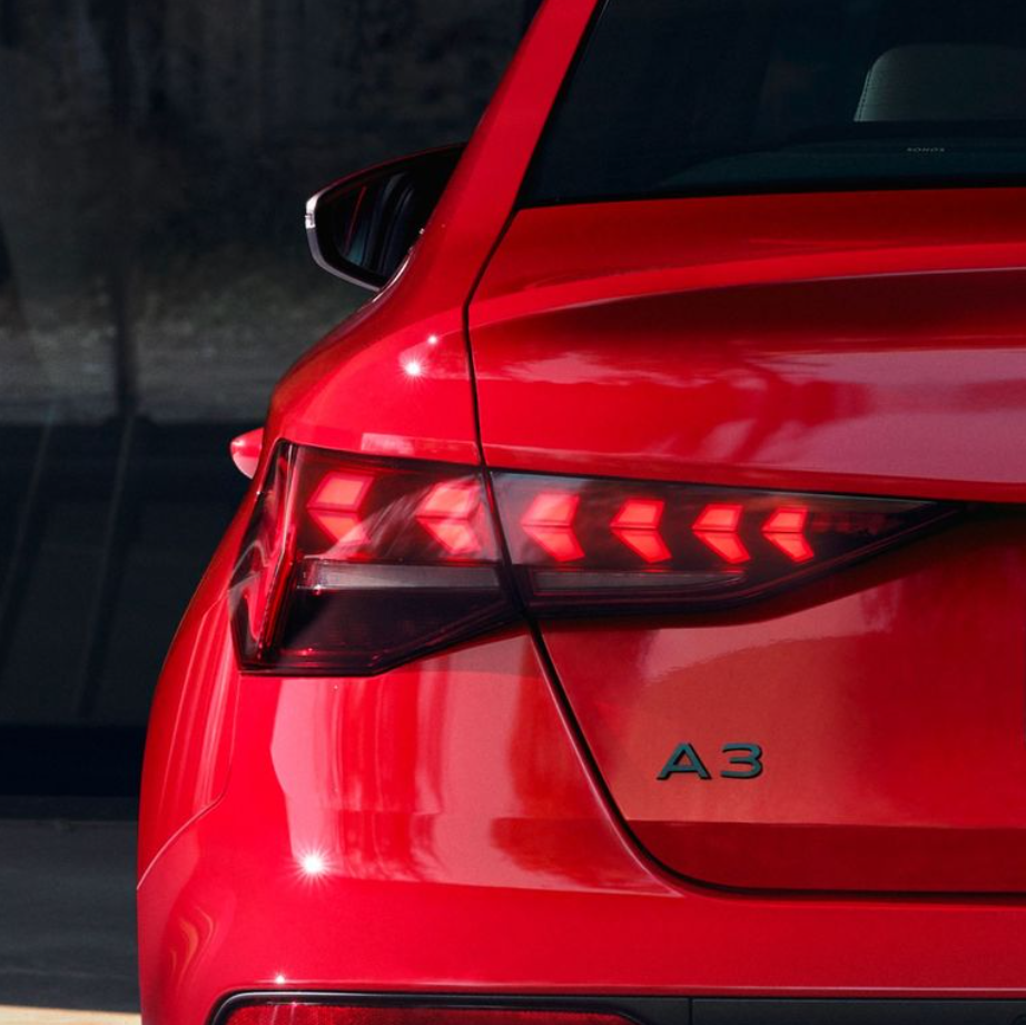 Red Audi A3 Saloon Rear Headlights