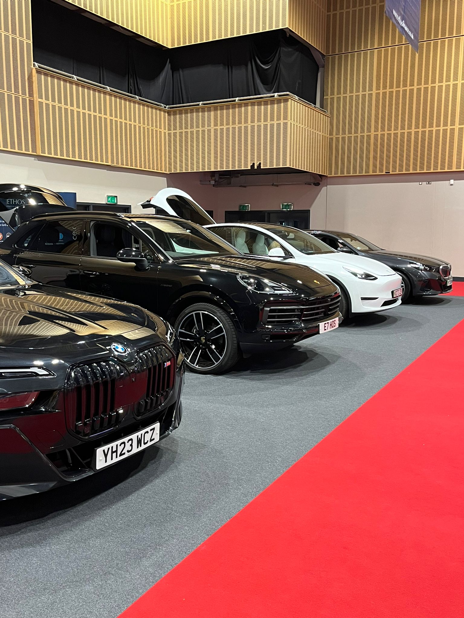 Vehicles Lined Up In Showroom