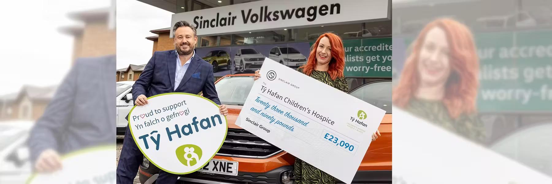 SINCLAIR GROUP RAISES MORE THAN £23,000 FOR TŶ HAFAN CHARITY
