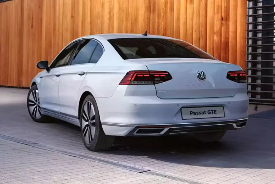 White Passat GTE Rear View
