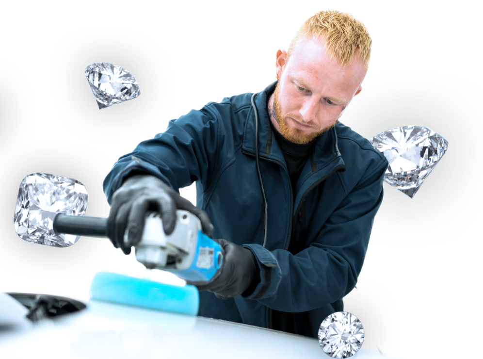 Car being sanded