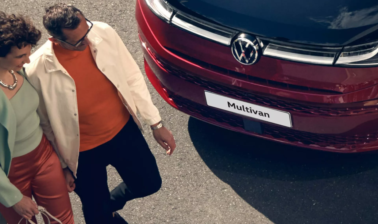Red New Volkswagen Mutltivan bonnet