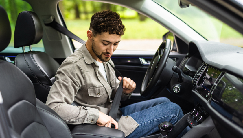 man with seatbelt