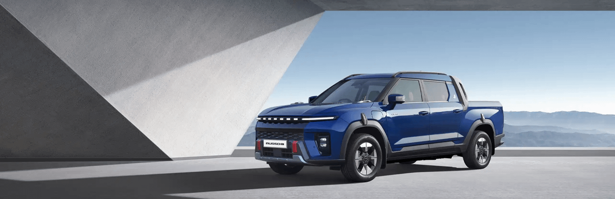 The all new KGM Musso EV electric pickup available at SERE Motors Belfast