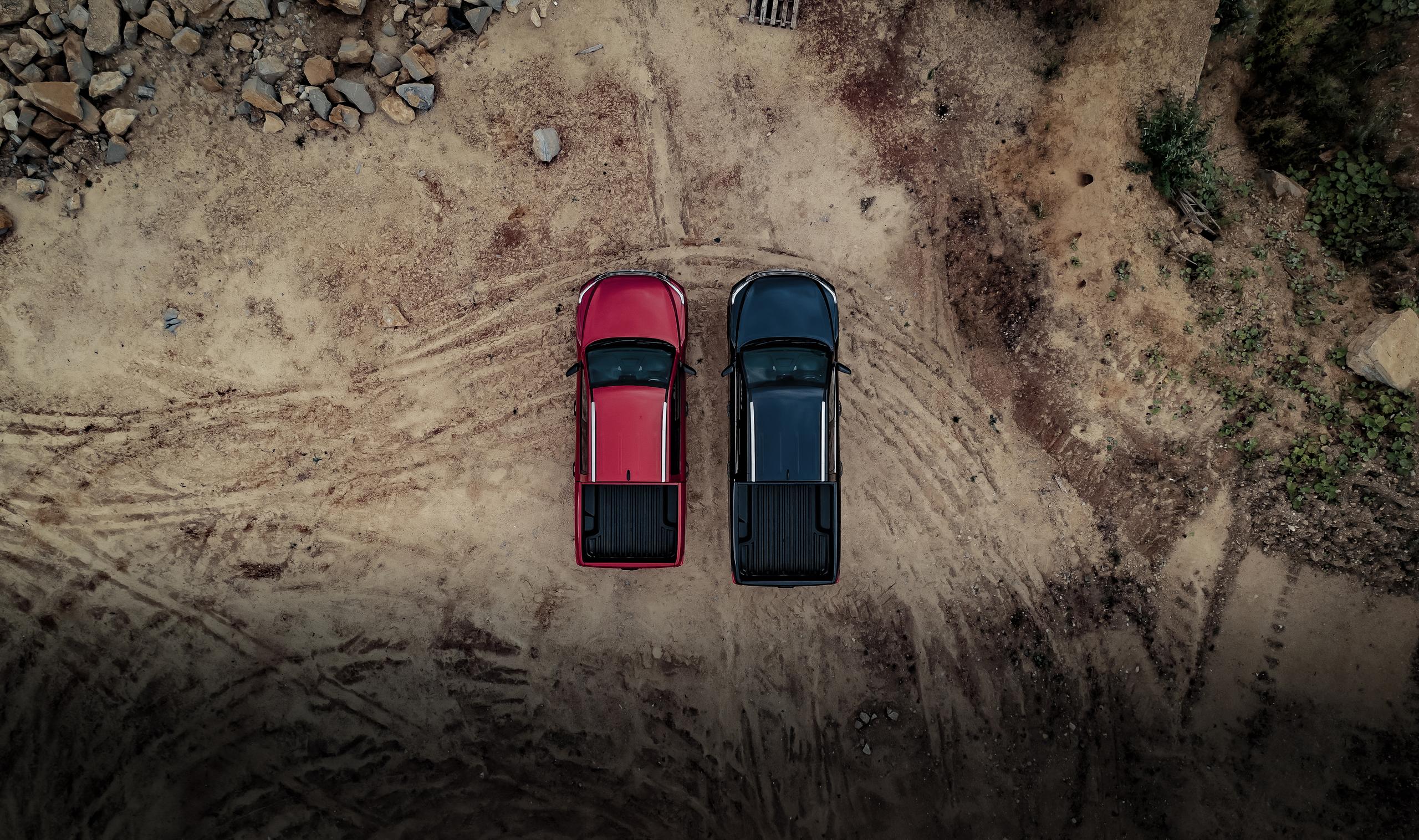 Red and Blue SsangYong Musso