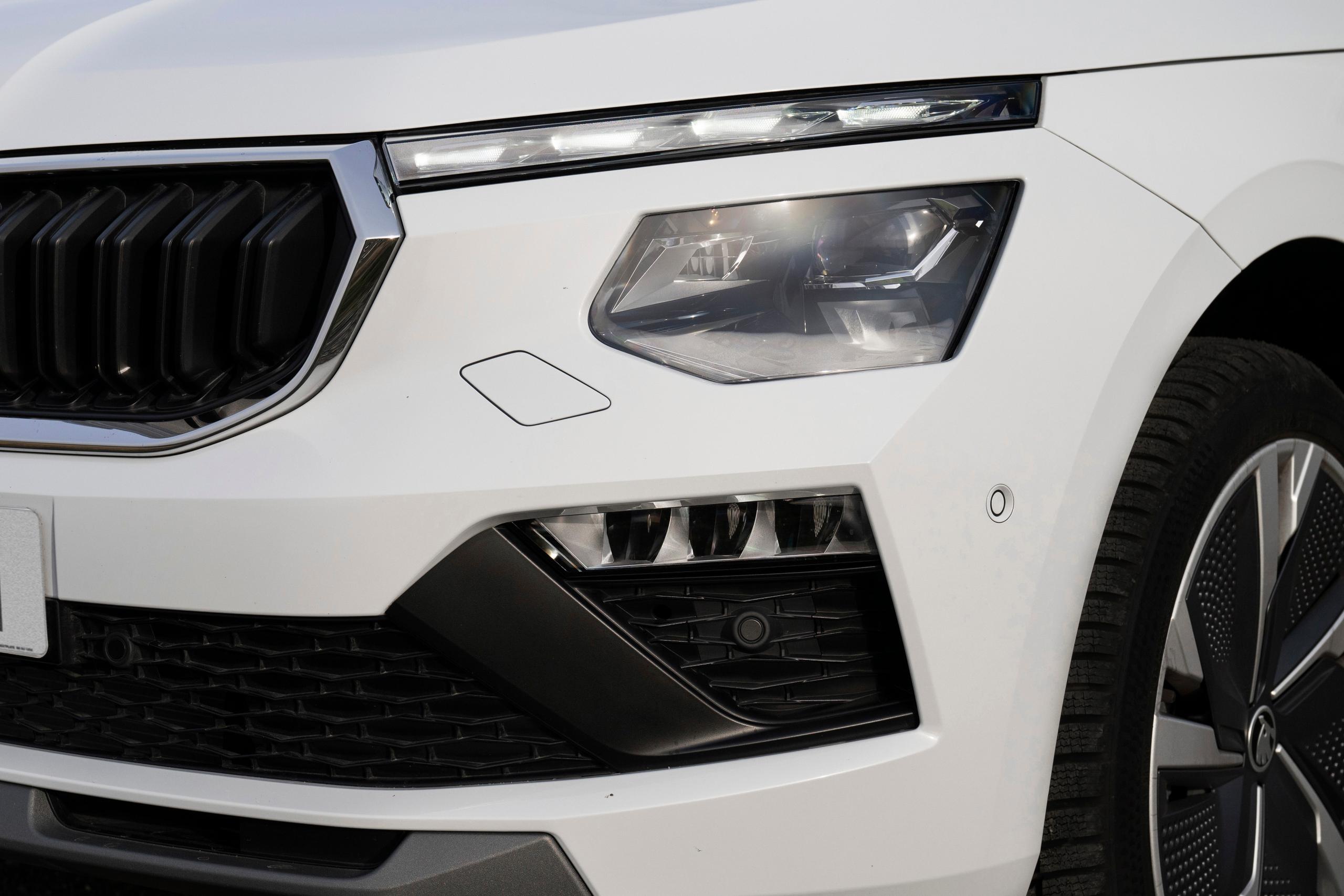 White SKODA Kamiq Headlights