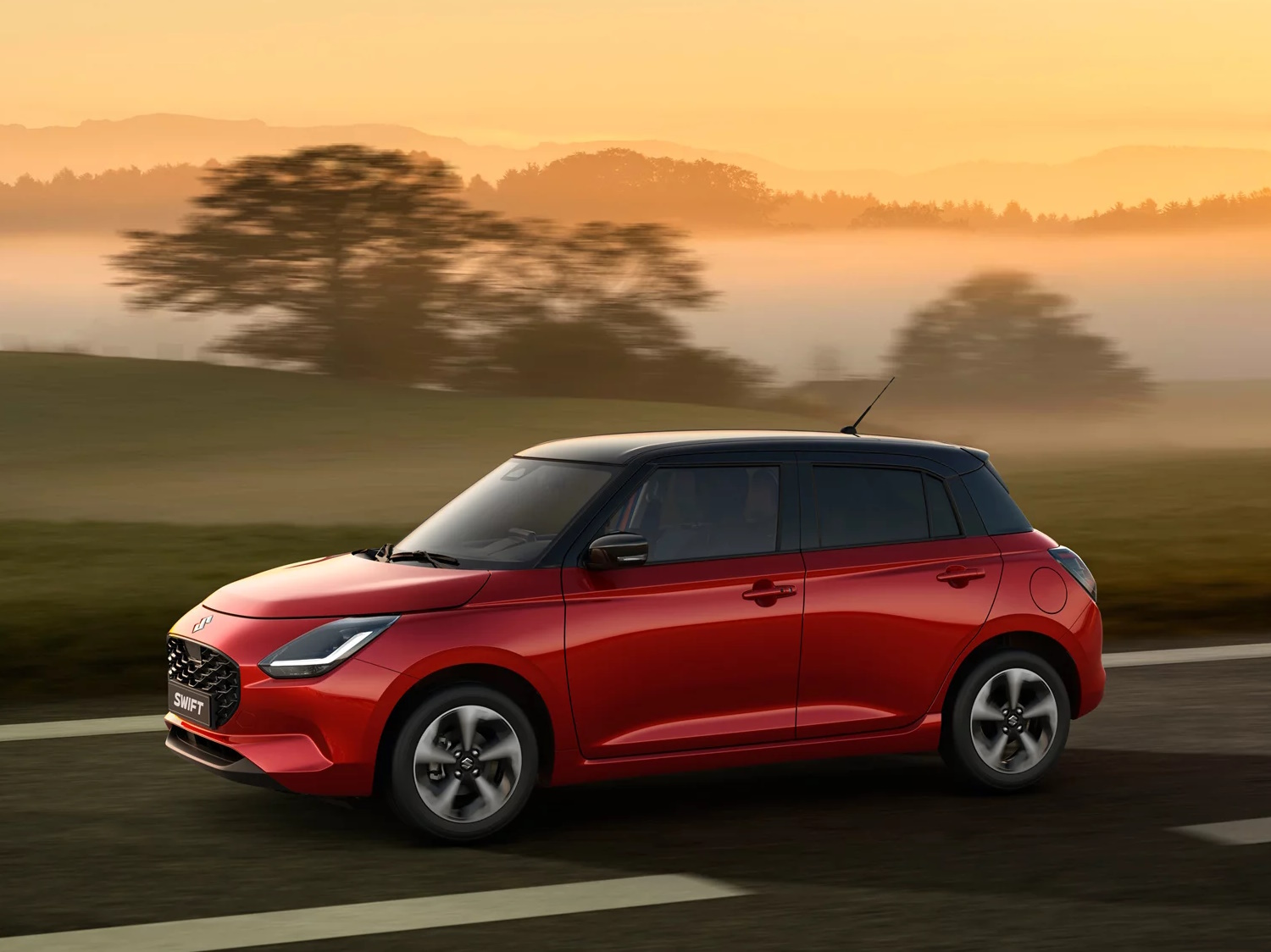 red Suzuki Swift