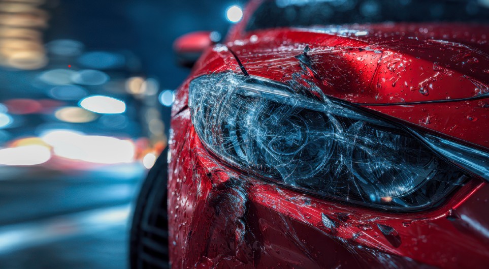 Broken headlight