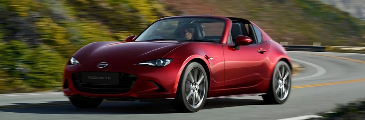 Red Mazda MX-5 RF driving shot