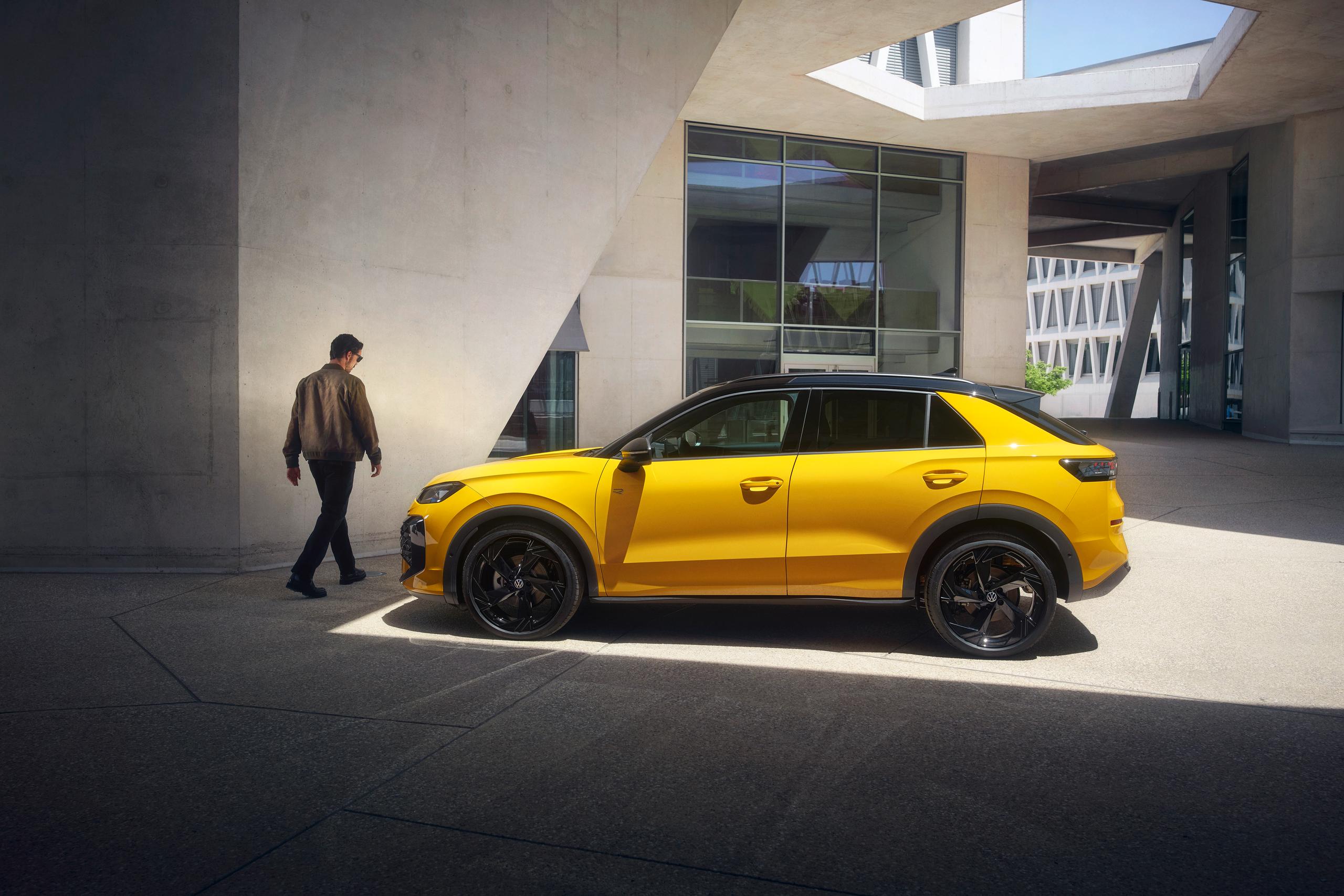 Yellow Volkswagen T-Roc Side View