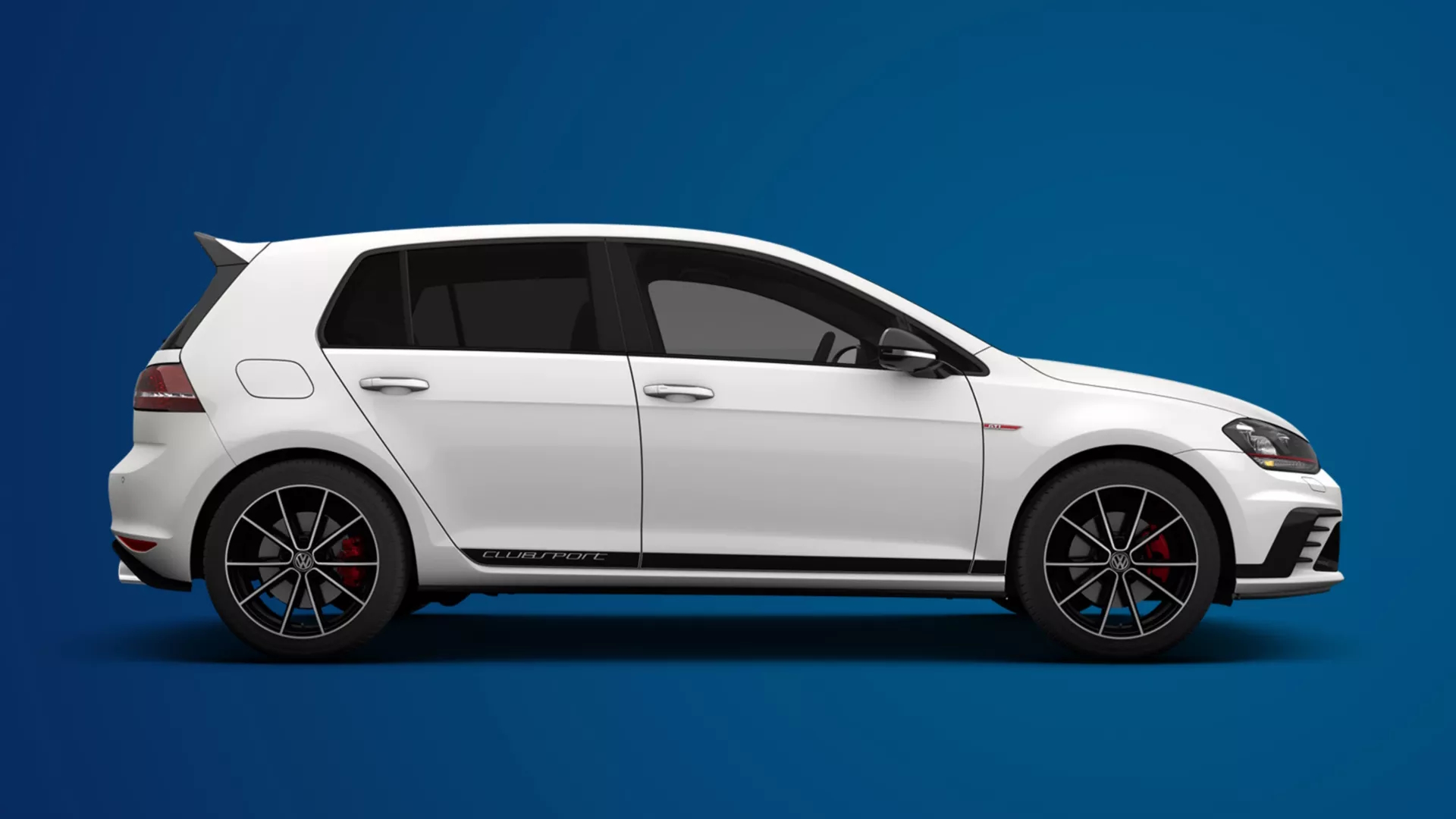White Volkswagen Golf Side View