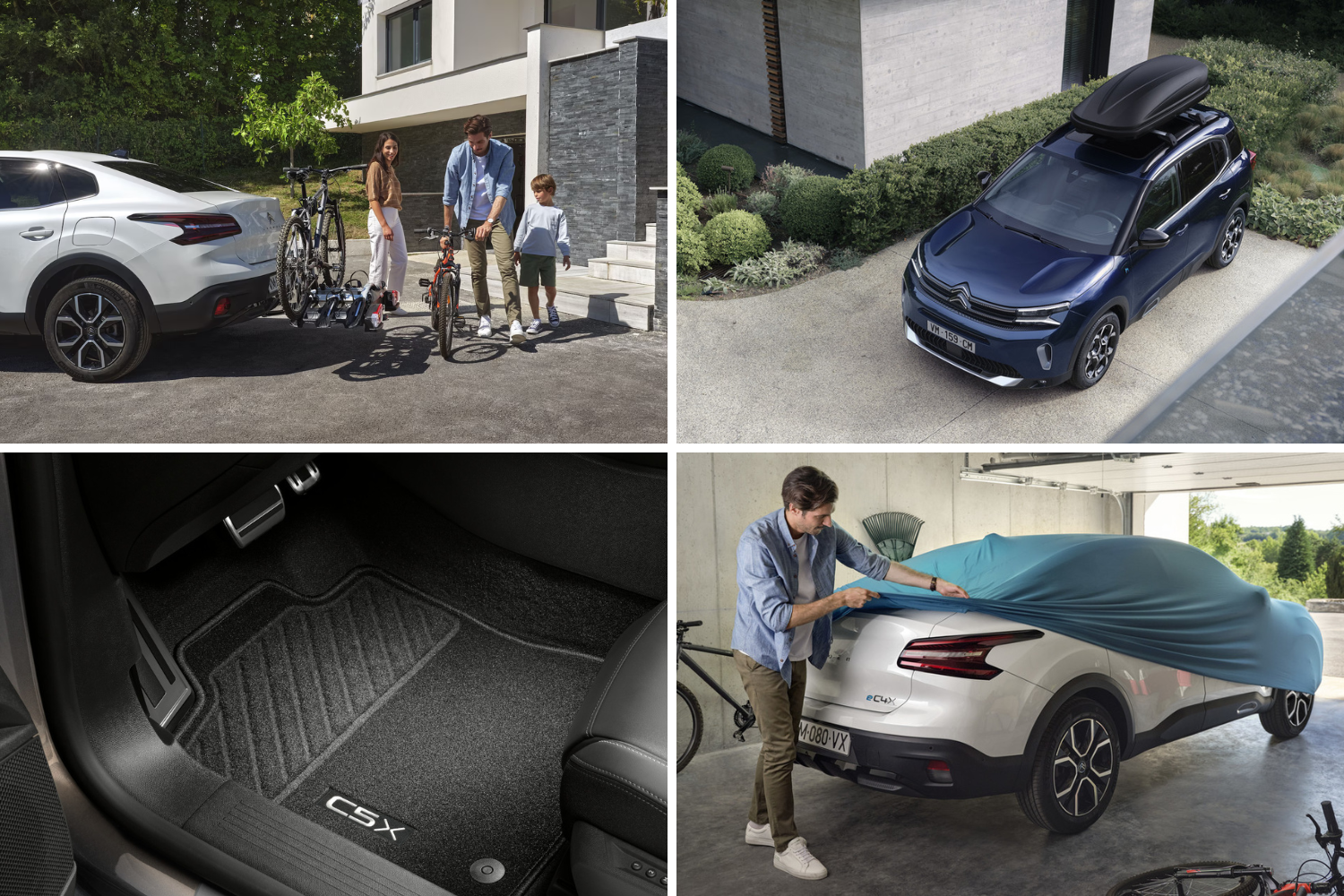 Collage of Citroën car accessories