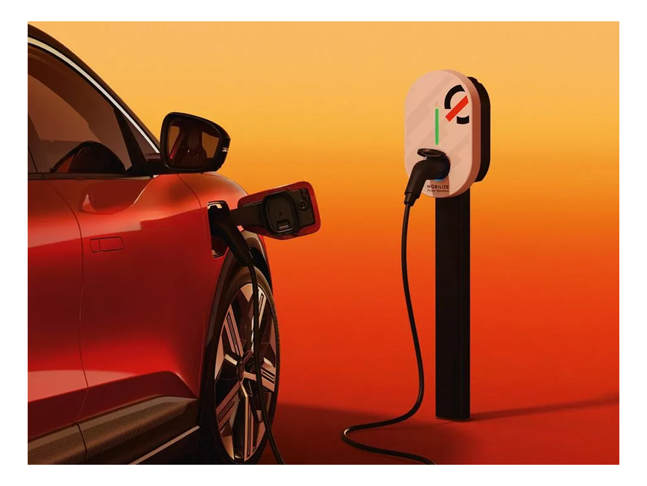 mobilize home charger plugged into renault megane e-tech