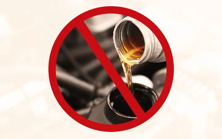Car oil top up with no entry sign