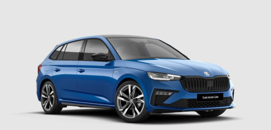 Blue SKODA Scala Monte Carlo Exterior