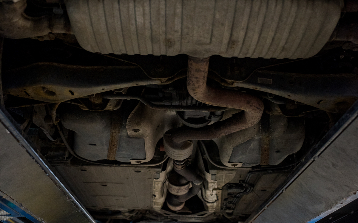 underneath a car