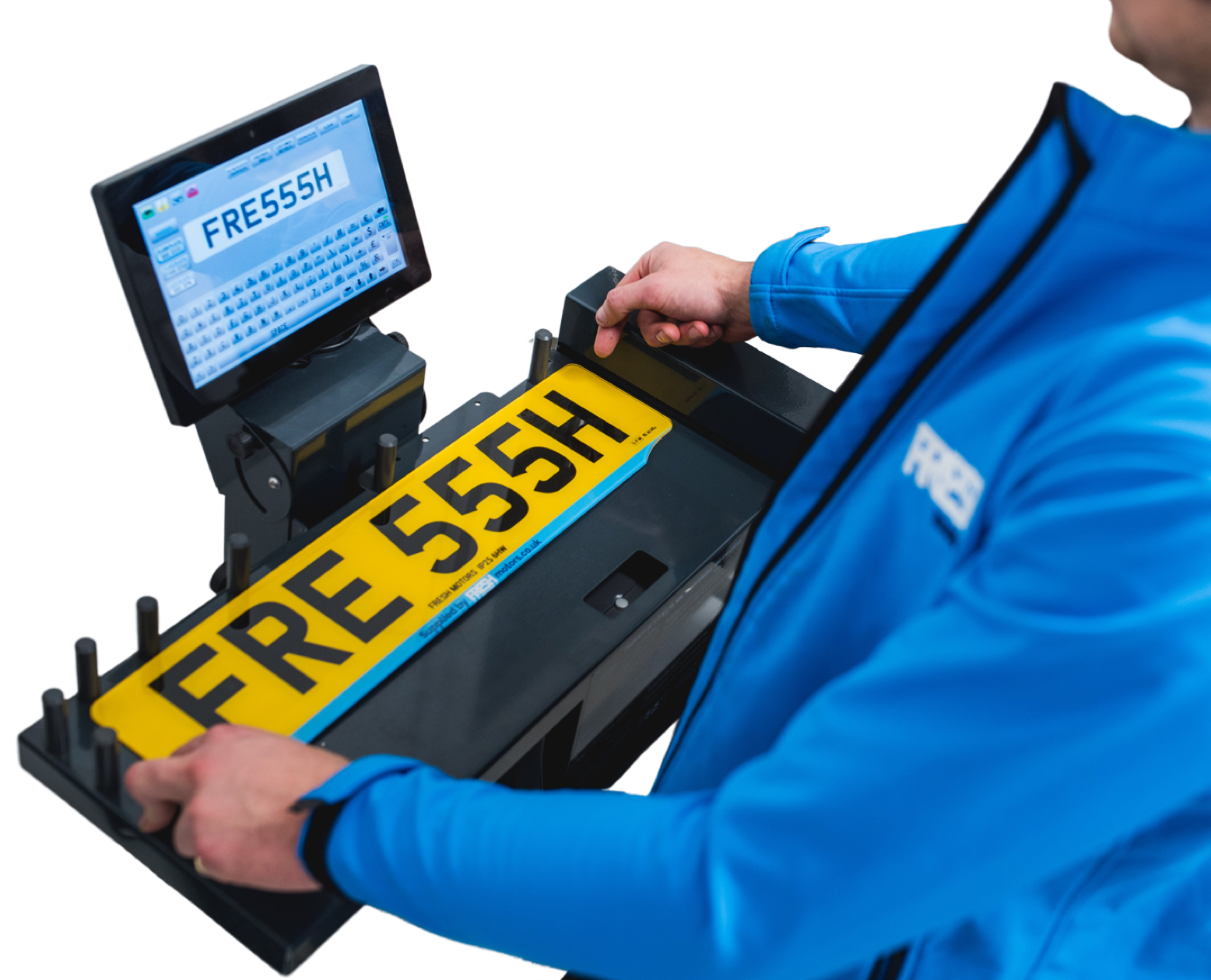 Registration plate being made 