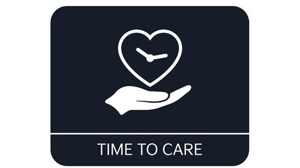 Time to Care icon representing customer support, vehicle care programmes and ownership assistance services.