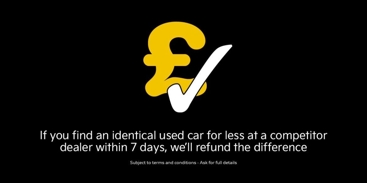 Used car price promise offering a refund of the difference if an identical vehicle is found cheaper within seven days.