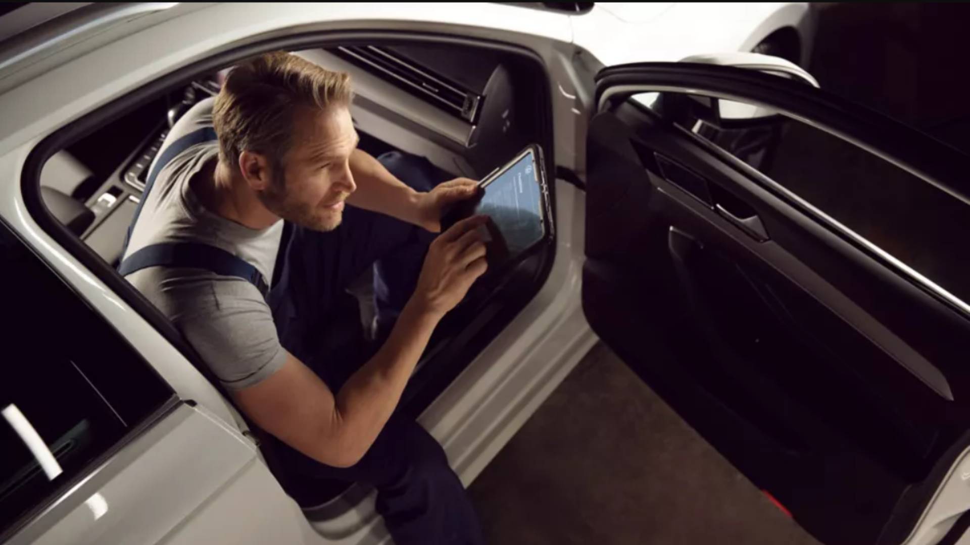 Volkswagen Mechanic Inside VW vehicle