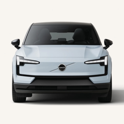Front View Of The Volvo EX30 In A White Studio Environment