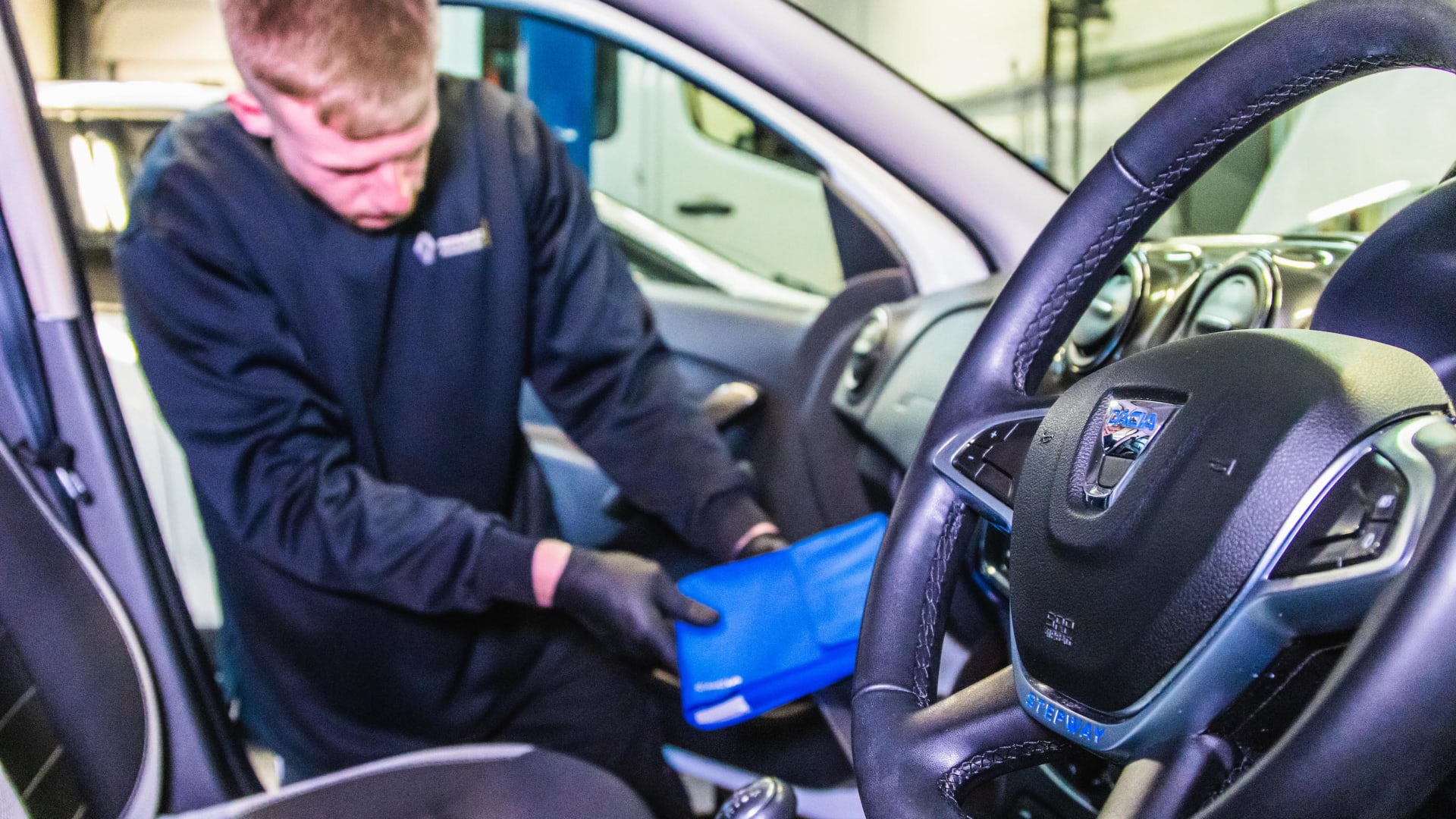 Car being serviced