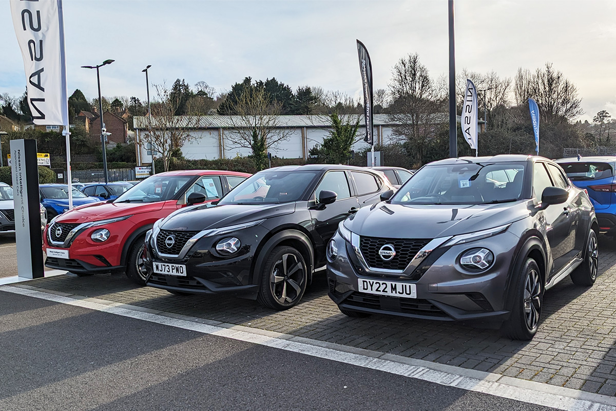 nissan cars in car lot