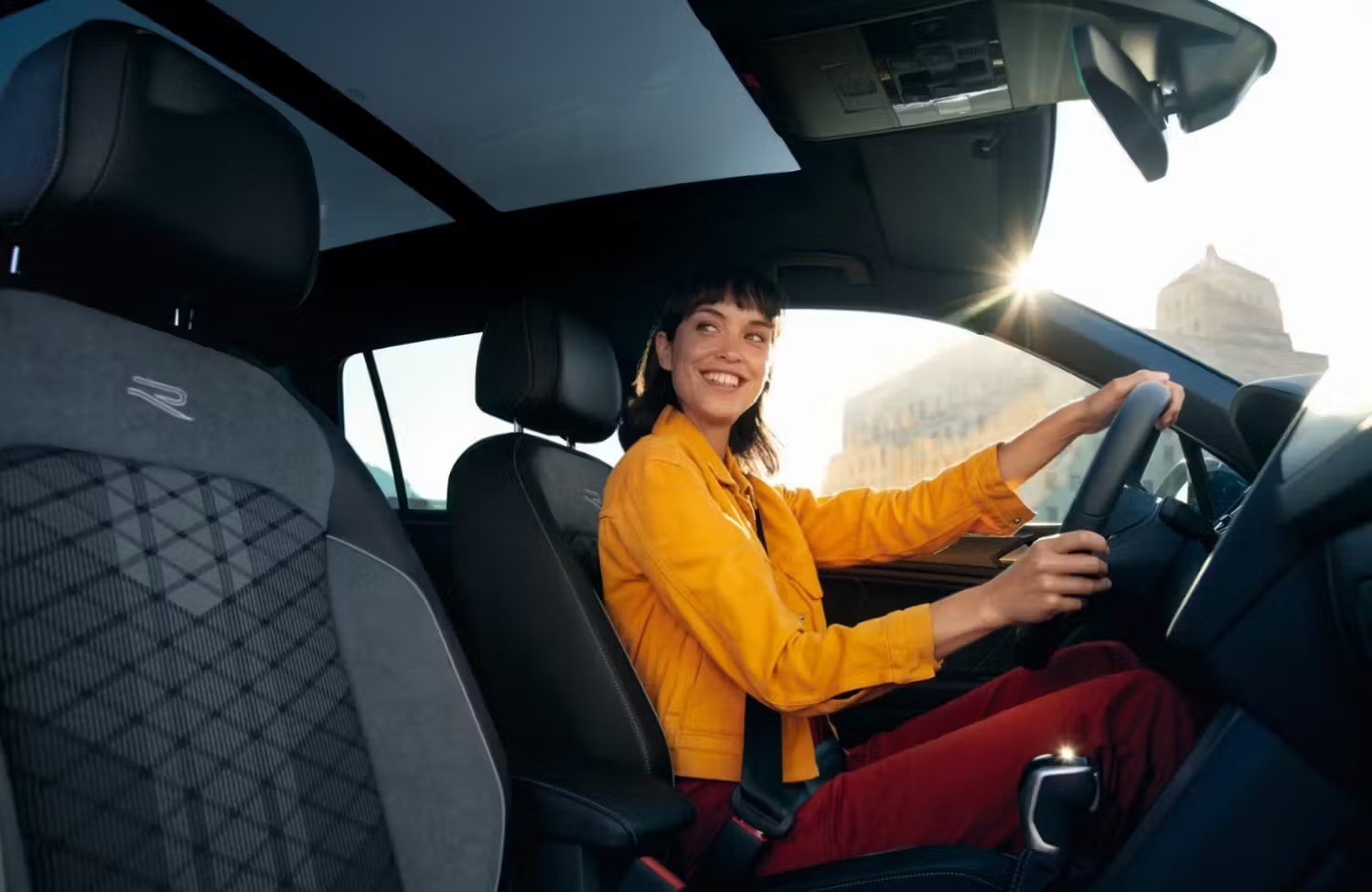 Person Driving Volkswagen R Trim