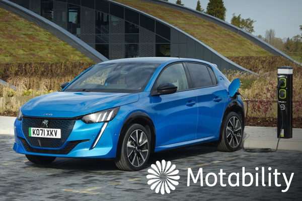 Blue Peugeot e-208