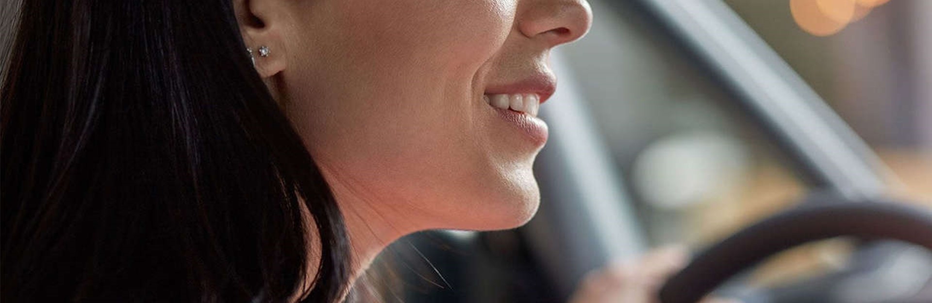 Close up of customer smiling