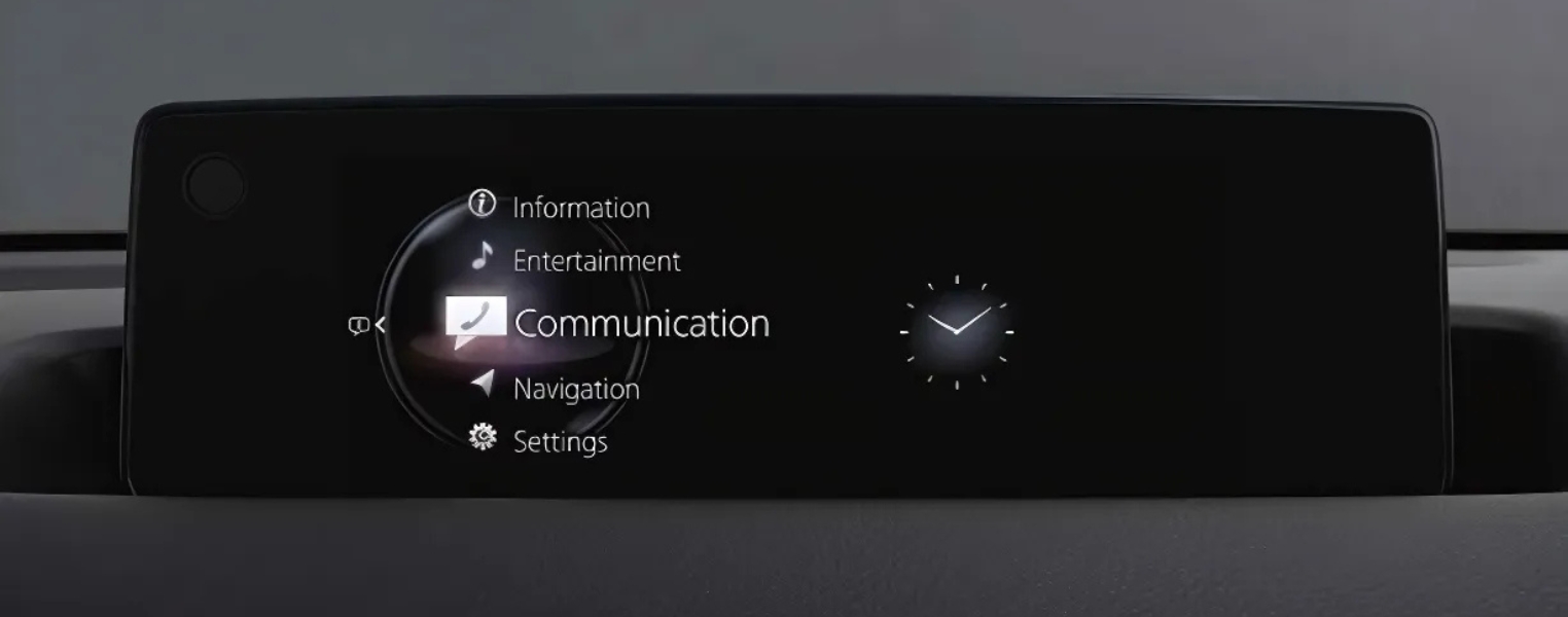 Close-up of Mazda CX 30 Touch Screen.