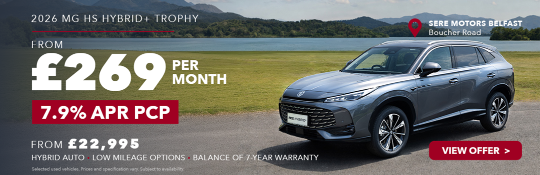 Used MG HS Hybrid+ Trophy available at SERE Motors Belfast