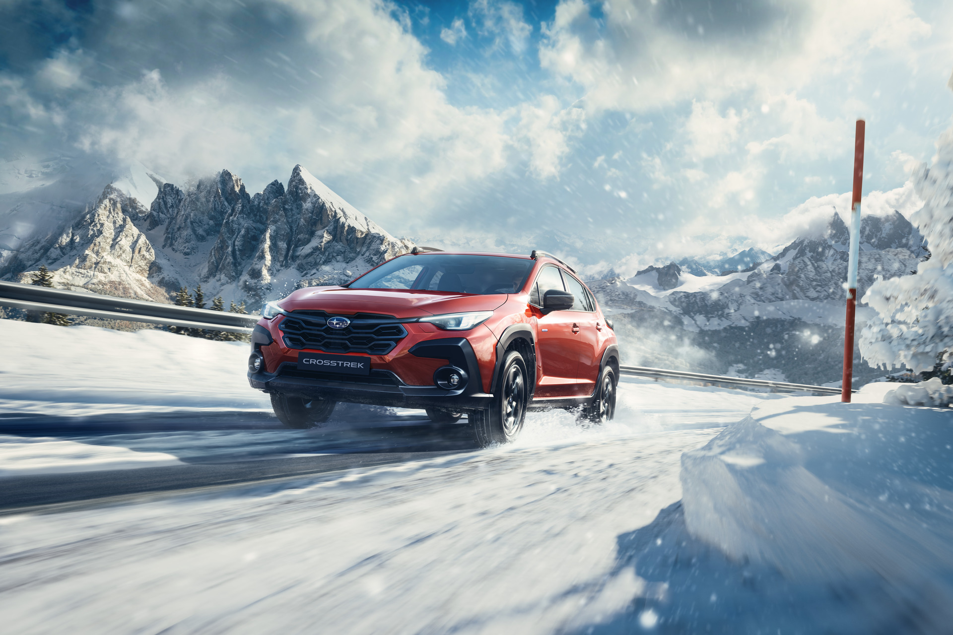 Subaru Crosstrek Driving In the Snow