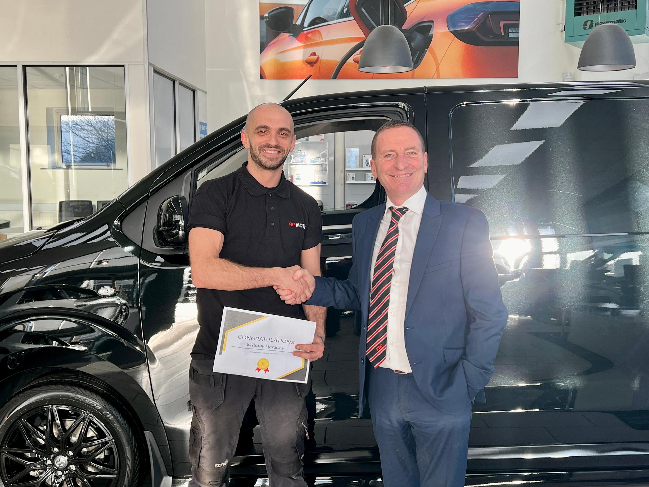 William Morgans qualified Vehicle Technician at the FRF Bridgend branch
