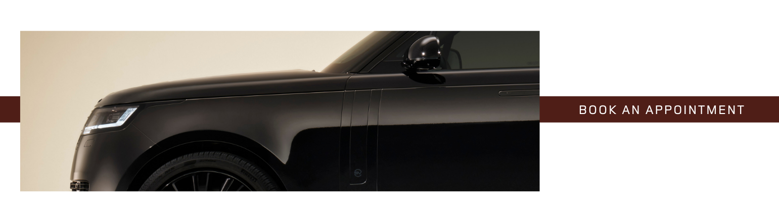 Range Rover side profile detail with book an appointment message.