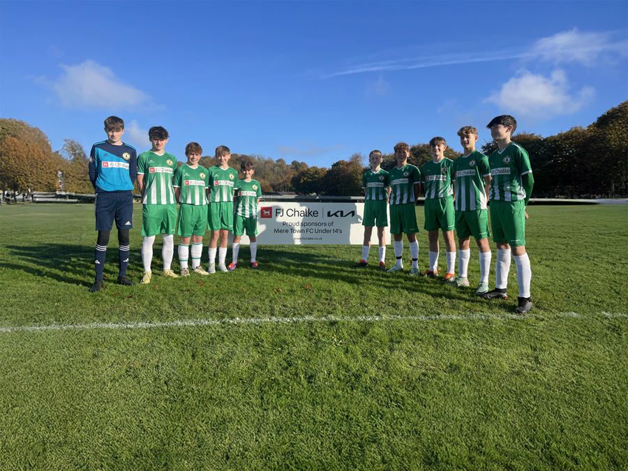 FJ Chalke Kia - Proud Sponsors of Mere Town FC U14’s Football Team